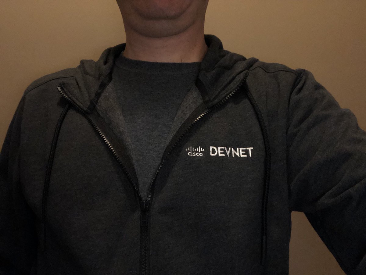 broadcaststorm's tweet photo. Thanks ⁦@CiscoDevNet⁩ for my ultra cool #DevNetDay swag! Love it! https://t.co/X2udgvvm3G