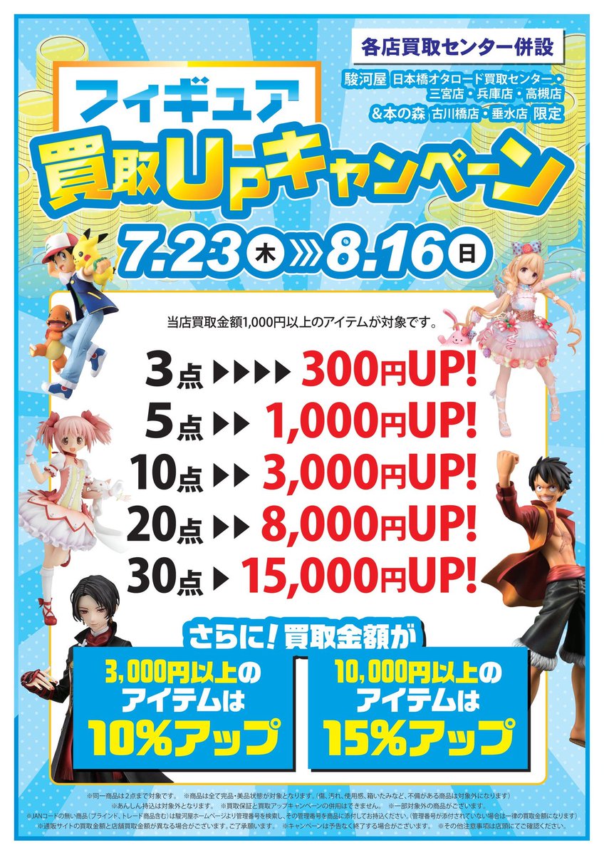 駿河屋神戸三宮1号店 サテライトショップ 買取upキャンペーン 7 23 8 16の間 買取upキャンペーン 大人気 ツイステ グッズも 買取キャンペーンの仲間入り 売って 買って 楽しんで 今年の夏も駿河屋で決まり 駿河屋 三宮 1号店 2号 駿河屋神戸三宮1号店 サテライトショップ 買取upキャンペーン 7 23 8 16の間 買取upキャンペーン 大人気 ツイステ グッズも 買取キャンペーンの仲間入り 売って 買って 楽しんで 今年の夏も駿河屋で決まり 駿河屋 三宮 1号店 2号
