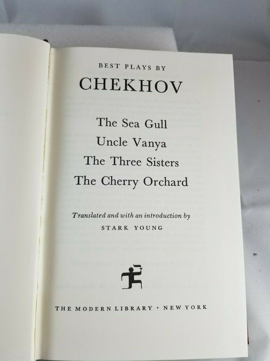 MarkSbookshelf's tweet photo. Best Plays By Chekhov / Translated &amp; Introduction by Stark Young / 1st Modern Library Edition Oct.1956
https://t.co/2xTjKUeFOK https://t.co/xnIITWddPd