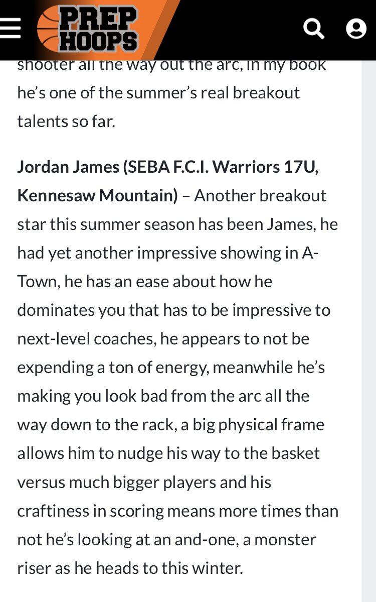 SEBA Atlanta (@sebaroundball) on Twitter photo Multiple players from our 17u SEBA F.C.I. Warrior squad continue to receive recognition for their strong play.
Nick Hein and Jordan James featured in <a href="/PrepHoopsGA/">Prep Hoops Georgia</a> “A-Town Showdown: Saturday’s Best Scoring Guards” article.
Big thanks to @BracketSage for the continued support. Multiple players from our 17u SEBA F.C.I. Warrior squad continue to receive recognition for their strong play.
Nick Hein and Jordan James featured in <a href="/PrepHoopsGA/">Prep Hoops Georgia</a> “A-Town Showdown: Saturday’s Best Scoring Guards” article.
Big thanks to @BracketSage for the continued support.