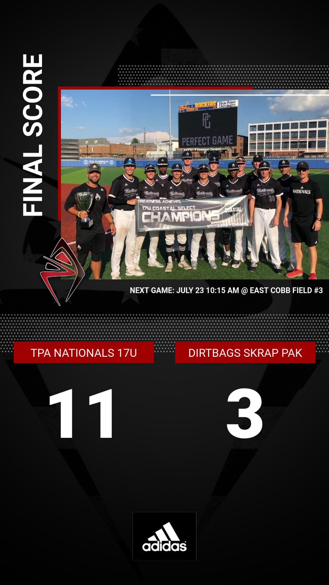 Big win for TPA Nationals 2021 Williams today against DirtBags Skrap Pak! The nationals had a team combined batting average of .417 on the day. This team can just flat out get it done!🔥🔥