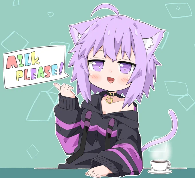 #絵かゆ
#生おかゆ
#猫又おかゆ

夜コーヒー屋に来そうなだぼだぼパーカーおかゆん☕ 
