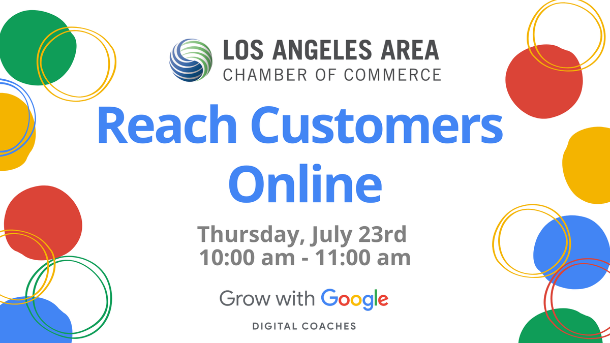 LAAreaChamber's tweet photo. #TipsandTechniques Event
Grow with Google: Drive Sales ONLINE!
• Search engine optimization tops
• Advertise online
Date: Thursday, July 23
Time: 10AM
Register: https://t.co/aRWIxNKkuo
#smallbusiness #growwithgoogle
@bravenagency @bixelexchange @laareachamber https://t.co/EFj4W9HEod