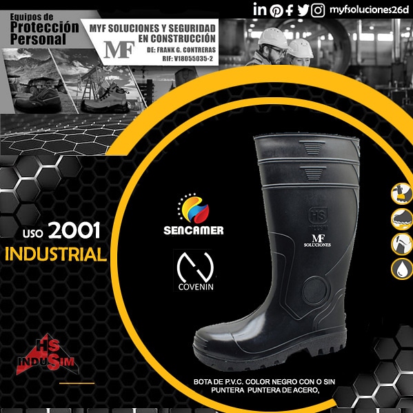MyfSoluciones26's tweet photo. #myfsoluciones26d #Bota #PVC #Indusim con un alto nivel de calidad y características técnicas que cumplen con todas las normativas vigentes en el sector Industrial y segmento de mercado para el cual se utilice. 👉Usos: Agropecuaria Agricola Construccion Laboratorio Alimentos https://t.co/ssLe2Dn4M9