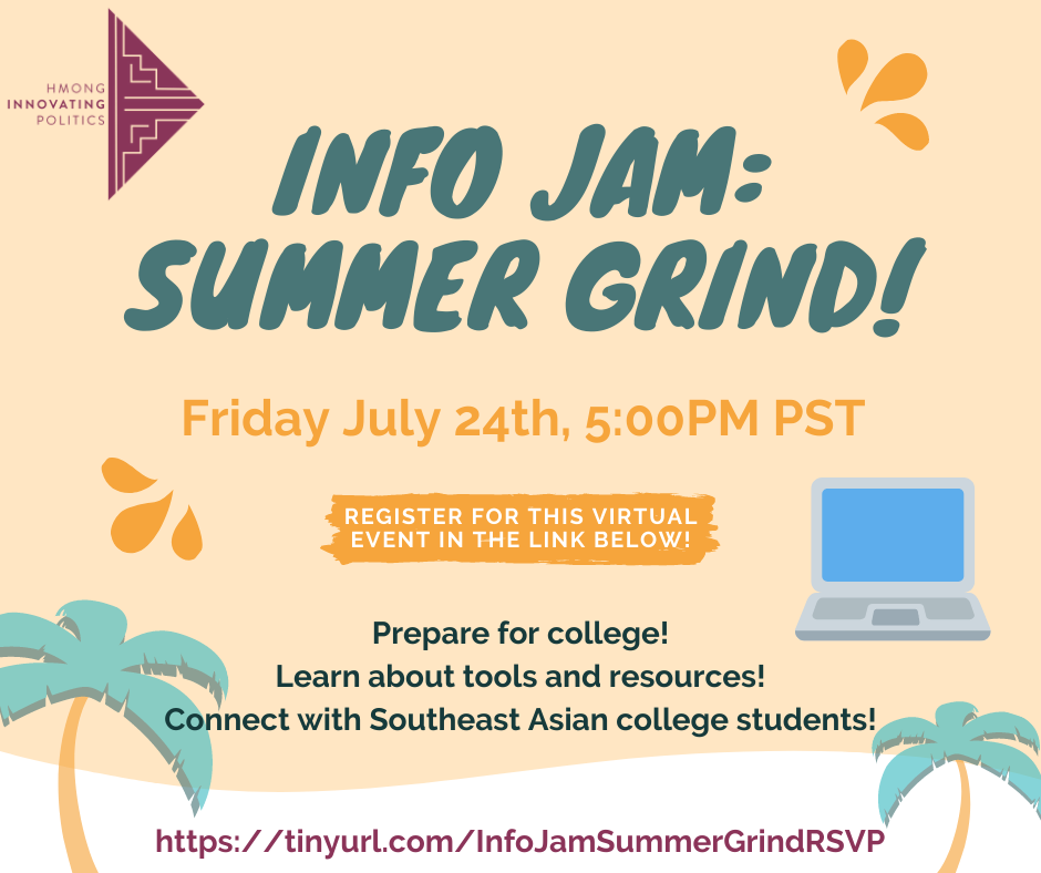 LSAFresnoState's tweet photo. Calling all Southeast Asian incoming college freshmen! @HIPcalifornia will be hosting an online Summer Info Jam TOMORROW 7/24 @ 5pm! There will be panelists giving out advice and answering any questions about their college experiences.

Register here: https://t.co/6FmBhbzNdb https://t.co/mulAx3HAiR