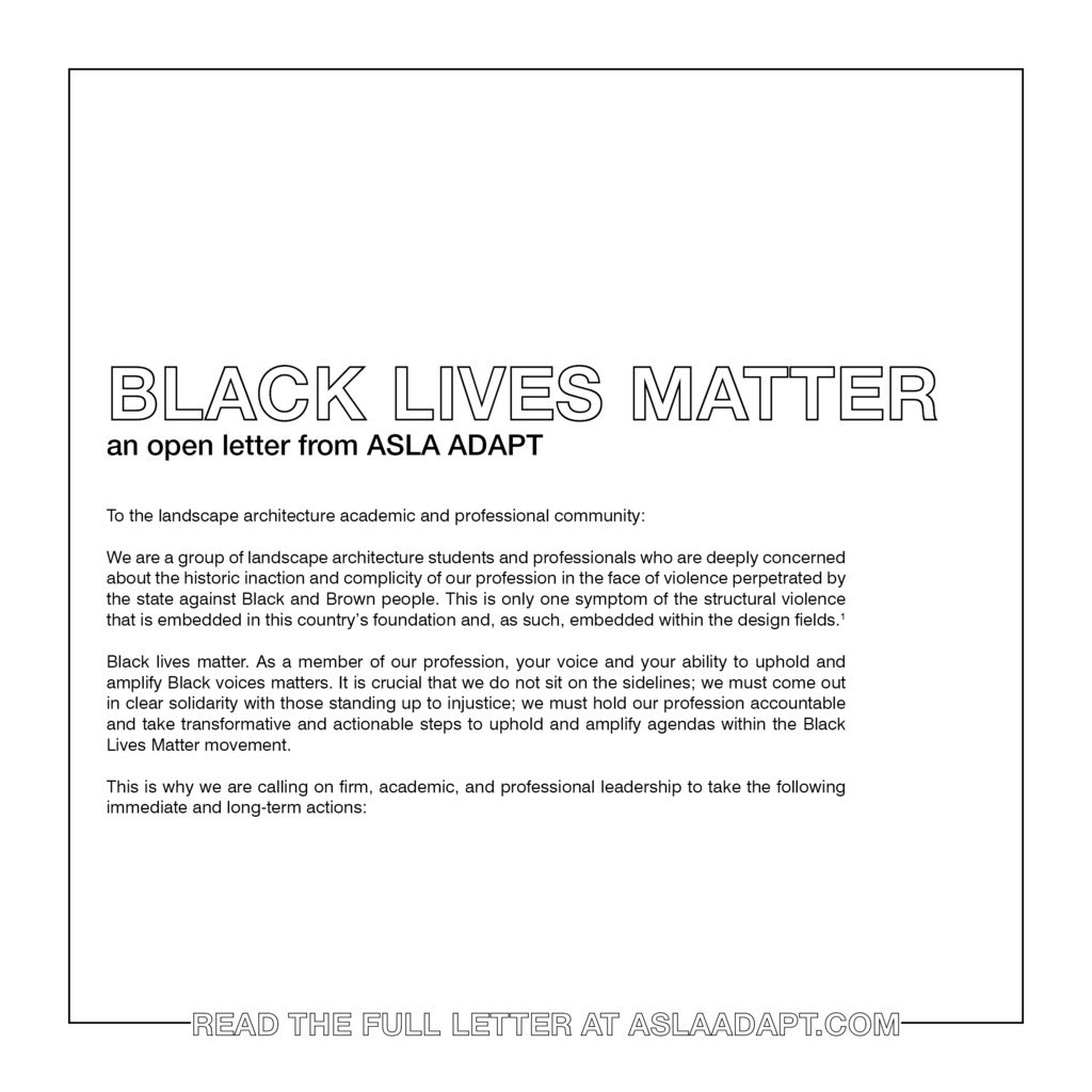 “The profession must develop standards of ethics that promote the dismantling of design techniques that result in the dehumanization of Black people. We cannot design places and spaces that establish the preconditions of violence or reinforce the carceral state.”