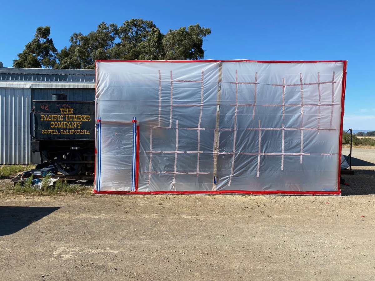 Pat_Bywater's tweet photo. Here's what it looks like when you prep a 100-year-old, 30-ton #Heisler locomotive built in #EriePa for asbestos remediation. Old No. 9 is undergoing the work so it can be put on public display. My past coverage is in comments. Pics courtesy Fred Runner, taken by Monte Deignan. https://t.co/wsBixNPd8O