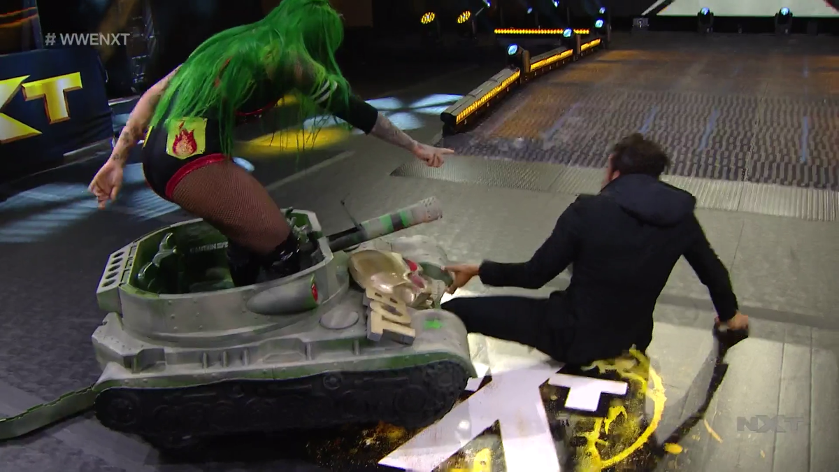 WWE's tweet photo. Nothing like a good ol' victory lap... 😂🤣😂

#WWENXT @ShotziWWE @RobertStoneWWE https://t.co/ThH2BDmivu