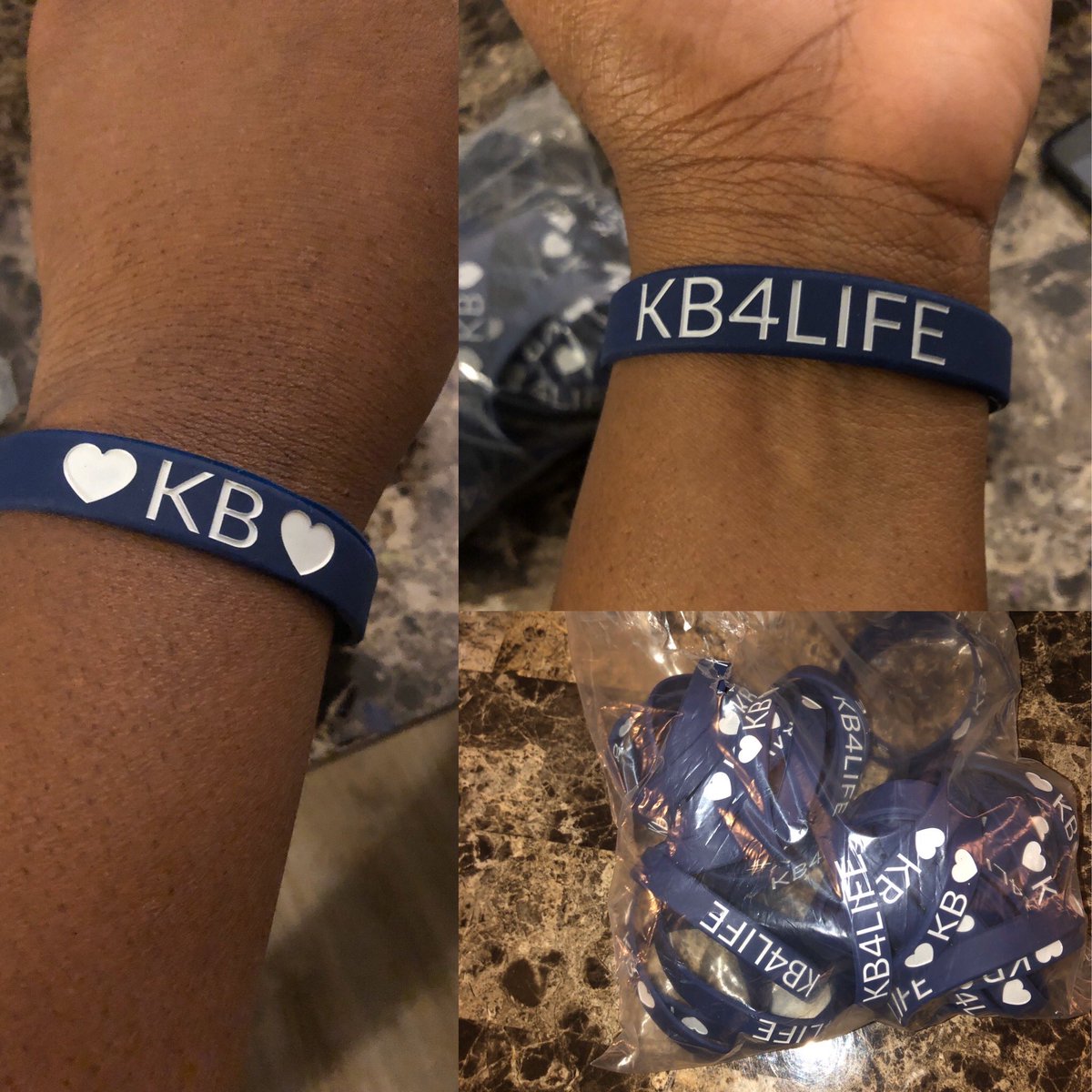 AthleticsKb's tweet photo. By request, “KB4LIFE” wristbands will be available soon. Thank you for your support. 
@AthleticsKb 
@kb_wale 
#KB4LIFE💙 https://t.co/rrDfKtdwPF