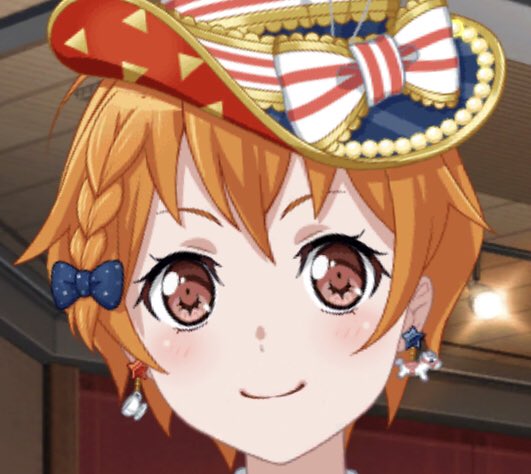 BAND STORY 2 (For a Smile! 3*)the first overtly obvious hairstyle, this is the first appearance of a braid on hagumi! very nice. aside from this braid, there doesn’t seem to be any change in her normal hairstyle....where did the hair come from....