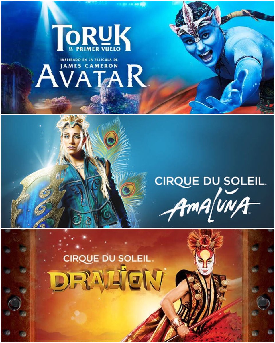 CirqueFansMx's tweet photo. Disfruta lo mejor de #Toruk, #Amaluna y #Dralion a partir del próximo viernes a las 2pm 🇲🇽 🤩
➡️ 🎥 https://t.co/NNzOCCzuoF https://t.co/DAbk9myzJO