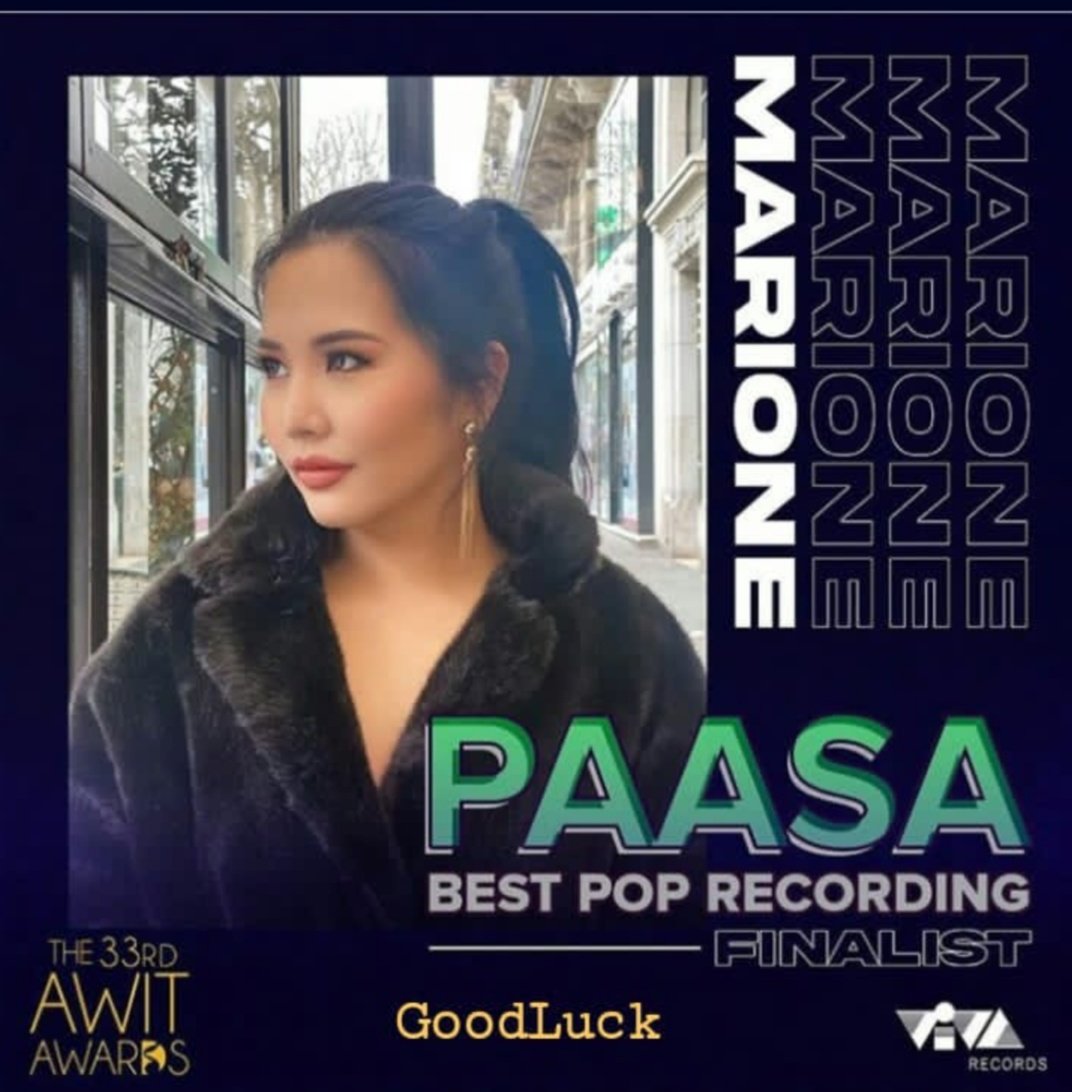 TeamMARION_'s tweet image. So Proud of our bbegirl idol @marioneofficial isa sa 5Finalists ang Song mo #PAASA Best Pop Recording #33rdAwitAwards👍🥰🎶🎵😊❤