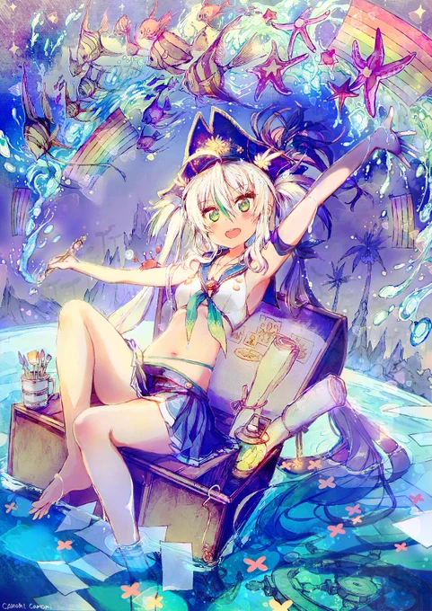 #海の日 

青い色見てるだけでも涼むもんだねぇ～?? 
