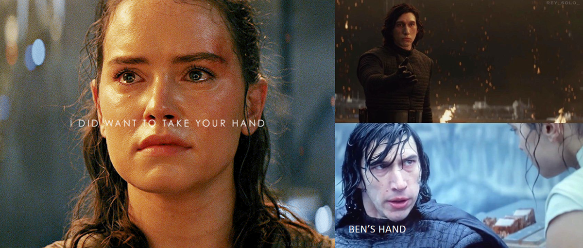 and Ben Solo knew there was no coming back from all that he had done, but there was Rey, who still cared about him and never gave up on trying to bring Ben back. He knew, except for his parents, who were gone now, only Rey would forgive him for the deeds of Kylo Ren.