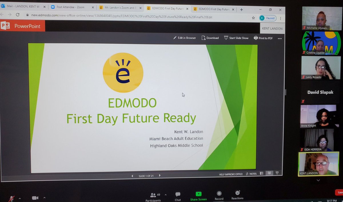 miamibeachadult's tweet photo. Great job to our very own Mr. Landon and Ms. Rosado on your wonderful presentations on digital literacy & @edmodo! Truly #FirstDayFutureReady #ignitethevision #SoarToNewHeights #MBATeam @MDCPSOperations @LuisEDiazDEOA https://t.co/QrS0UPb6vb