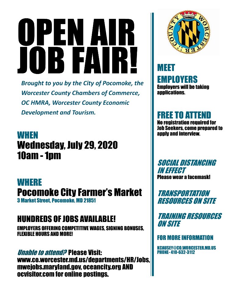 Come on out and get a J-O-B! Please spread the word.