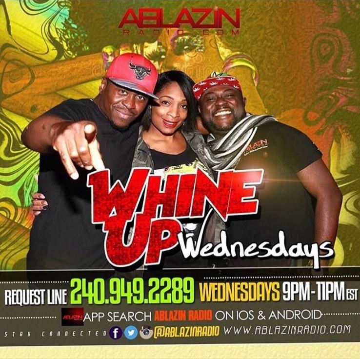 Ablazinradio's tweet photo. Get Ready!!! #WhineUpWednesdays is LIVE Now & Every Wednesday 9p-11p 🔊 Listen on the #AblazinRadioLive app or search Ablazin Radio on #TuneIn app 📲 | 📞 Call in 240.949.2289 #KeepItLock 24/7 for the hottest 🔥 #Reggae #Dancehall #Soca #Afrobeat #HipHop #RandB #Gospel https://t.co/Njafg59m4w