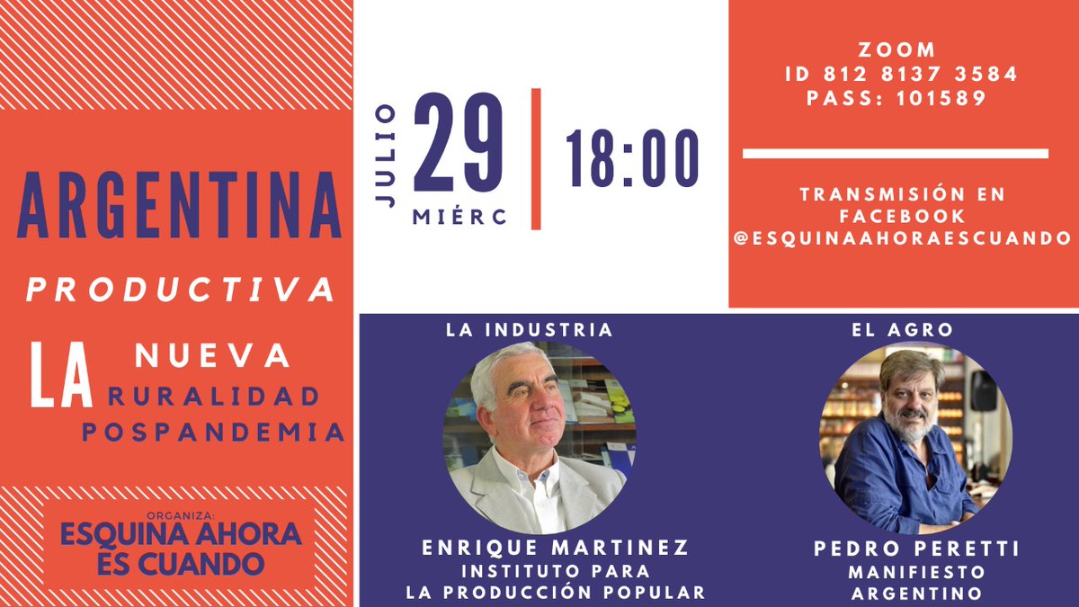 IPPccolectiva's tweet photo. Próximo miércoles. 18 hs. El Coordinador del IPP, Enrique Martínez  y Pedro Peretti, del Manifiesto Argentino. Una charla organizada por la Esquina Ahora es Cuando. Imperdible. https://t.co/4fivAYZFpl