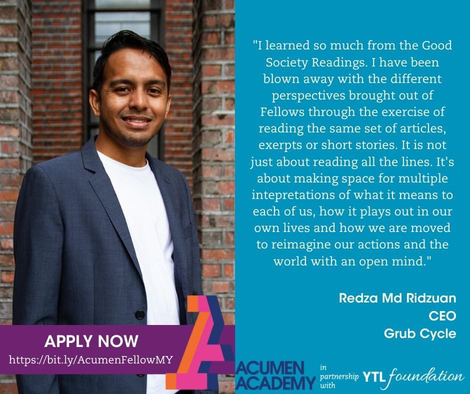 ytlfoundation's tweet photo. YTL Foundation continues to spearhead the @Acumen Fellowship Programme in Malaysia by bring together a group of extraordinary leaders who are tackling the country’s most pressing social issues. 

Apply TODAY at https://t.co/Rc8cZMGmdy by August 4th.

#BuildingTheRightThing https://t.co/YmdWTKI5jf