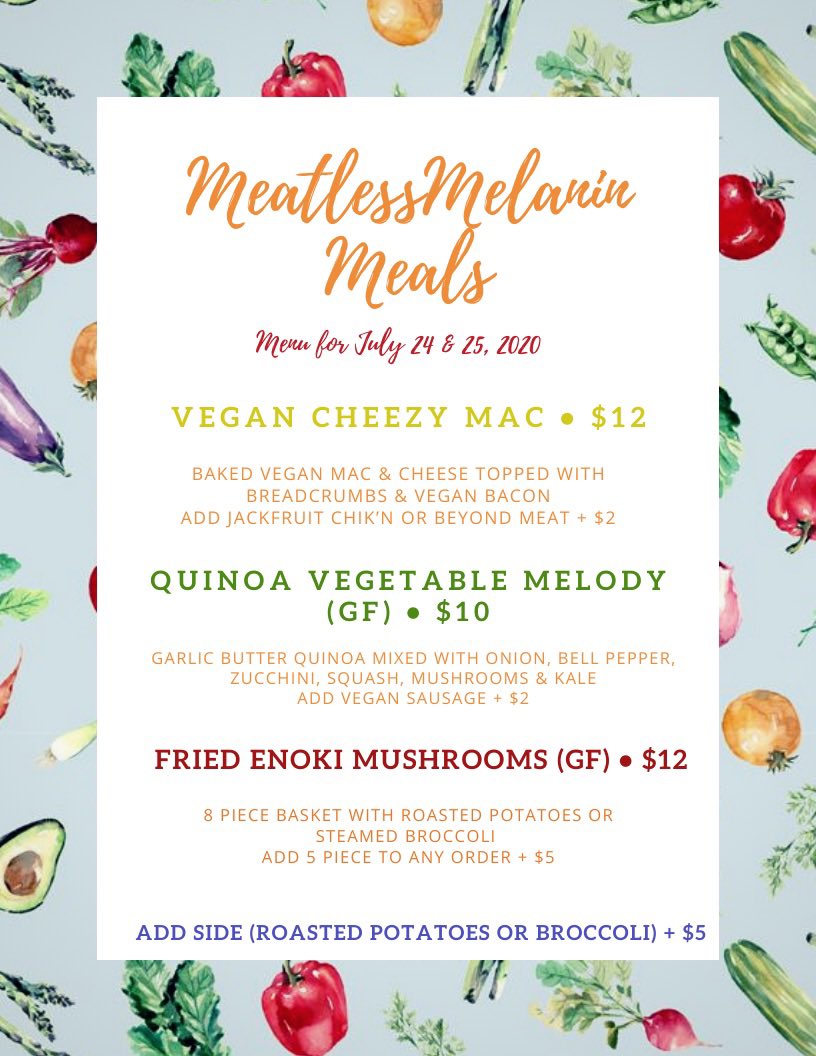 c_tishab's tweet photo. If you are in the Kalamazoo/Portage area this weekend, order a vegan plate made by ya girl 😘 https://t.co/x8V1qA7AUm