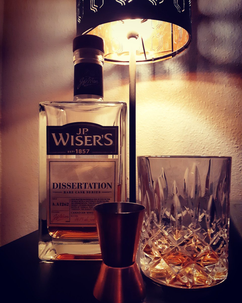 kaelsu's tweet photo. When I finish a thesis chapter I celebrate with a celebratory drink of JP Wiser's Dissertation. Today I finished editing my 4th chapter & sent it to two peers from my writing group to review #writewithaphra #writethatthesis #cheersπ₯ https://t.co/LGlPvjseJA