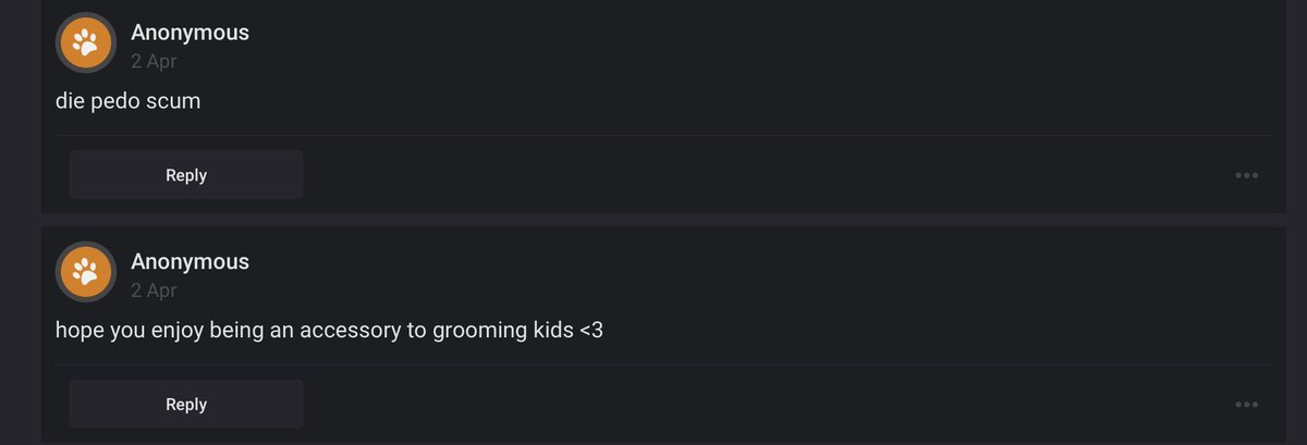 and instead my inbox was just full of death threats and harassment instead, here’s a few: