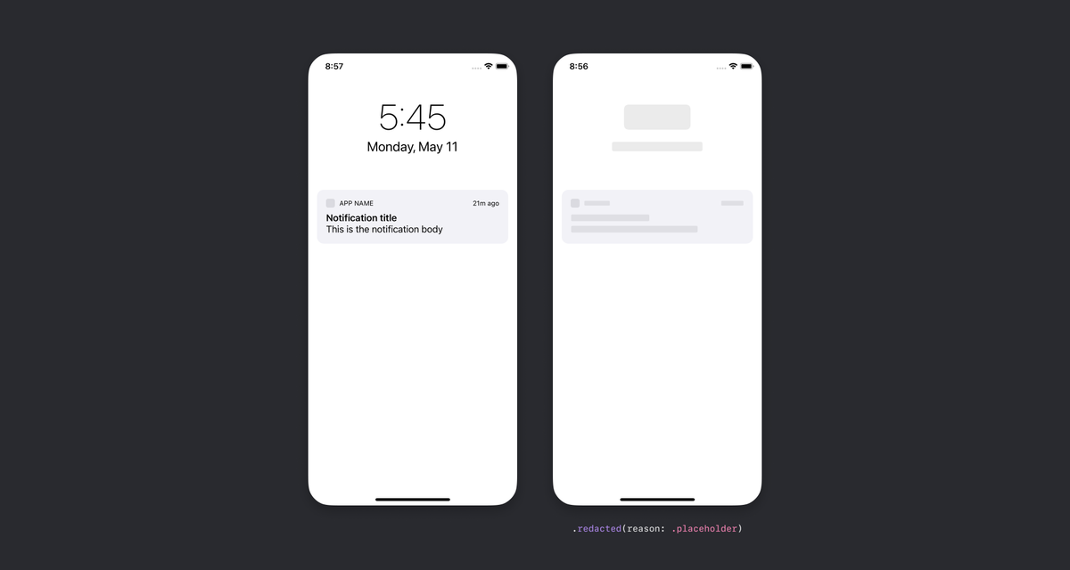 jsngr's tweet photo. iOS 14 beta 3 introduces .redacted(reason: .placeholder) to generate a placeholder view of any SwiftUI view

Here's a few real examples: https://t.co/JUIrLdDP2F
