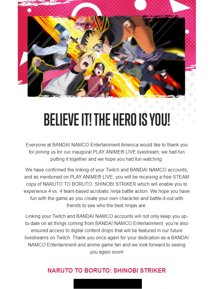 Register for PLAY ANIME LIVE - BANDAI NAMCO Entertainment