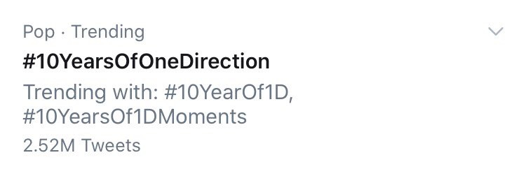 0nllyTheBrave's tweet photo. 2.52M tweets in less than 24 hours with just one of the many hashtags #DIRECTIONERSBREAKTHEINTERNET #10YearsOfOneDirection https://t.co/MGELU5Rec9