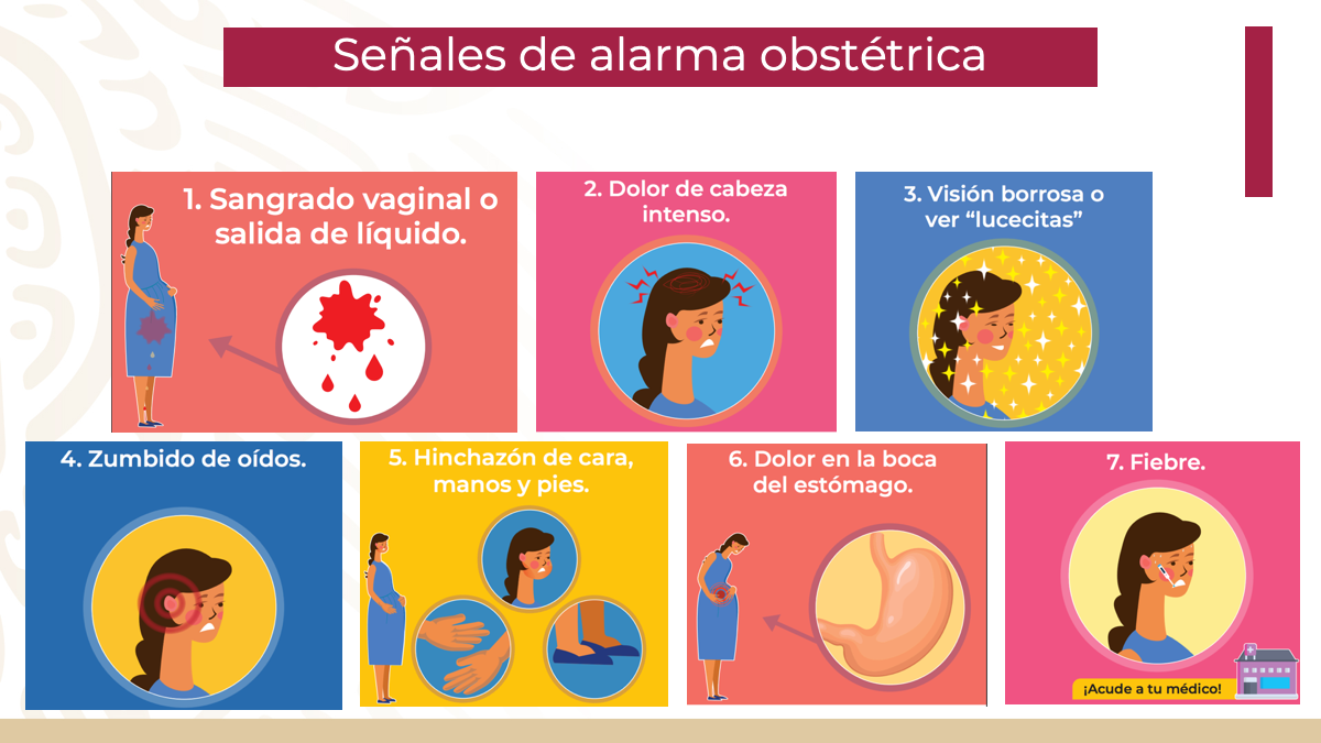 CNEGSSR's tweet image. Conocer las señales de alarma durante tu embarazo, parto y puerperio, pueden salvar tu vida y la de tu bebé. 

Ante cualquier duda o complicación llama  al  📞 800MATERNA (800 628 37 62) o visita 💻 bit.ly/SMaterna
