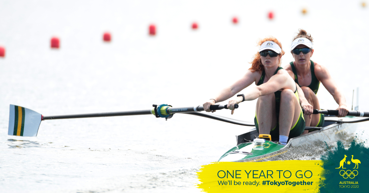 RowingAust's tweet photo. One year from now, the world will unite once more 🔥
🚣🚣

#1YearToGo #TokyoTogether #Tokyo2020 #StrongerTogether https://t.co/9nZrgdxzUf