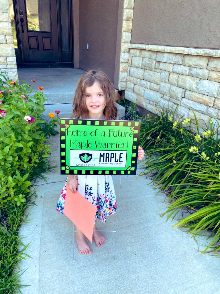 renathunderhawk's tweet image. Our incoming K students missed out on screenings and spring family night. We started front porch visits this afternoon to welcome them to the @MapleWarriors family and answer questions for parents. Such sweet excited learners!!💚 #onewarriorheartbeat #Maplestrong #warriorscreate