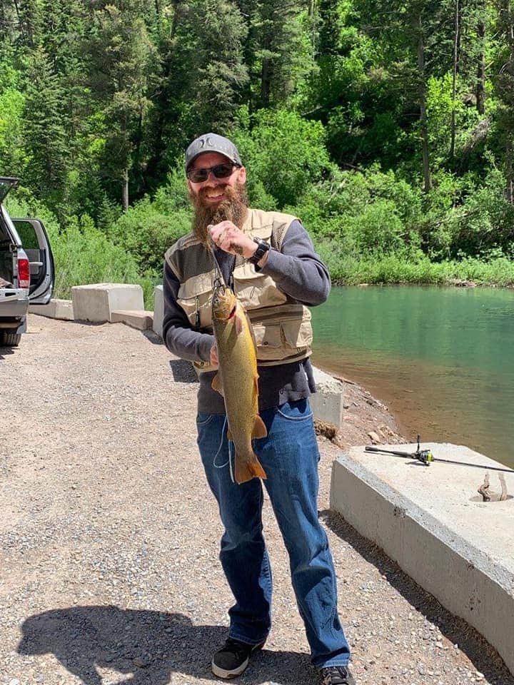 DJCallsCo's tweet photo. Forgot to upload this picture from a couple months ago when we was in Wyoming and did some trout fishing. 20" cutbow 
#wyoming #trout #troutfishing https://t.co/aoBfAGbn4W
