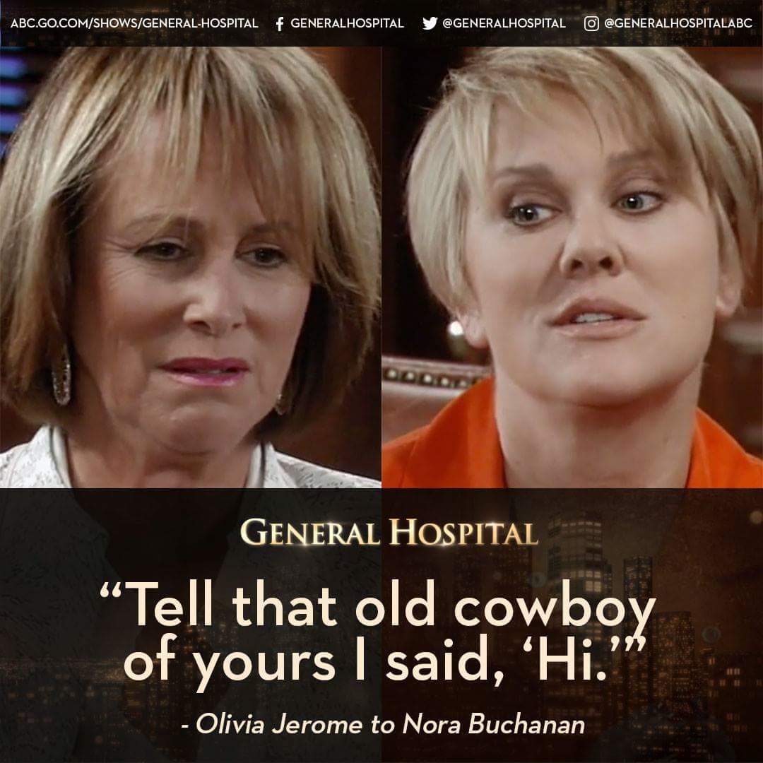 txOLTLfan's tweet image. Finish this storyline... What's their connection?! Valentin paid #NoraBuchanan to be #OliviaJerome's attorney. Why? Olivia knew Nora's Husband #CowboyBo. How?! #BringBackOliviaJerome #BringBackNoraBuchanan #AlexOlanov 🤔 #GH #OLTL