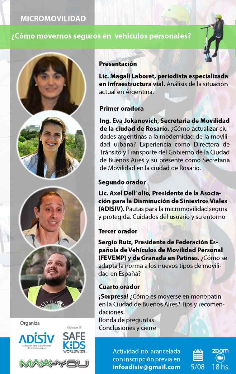 Axeldellolio's tweet photo. Los monopatines eléctricos, la micromovilidad, los VMP
Cómo va a ser la nueva movilidad??? 🤔 lo pensamos juntos desde @mamaseguras y #Maxyou el 5 de agosto de 18 a 19:30 gratis, online y participativo a no faltar! Inscribite https://t.co/rx5hAVY9AX https://t.co/oswJ004WgA