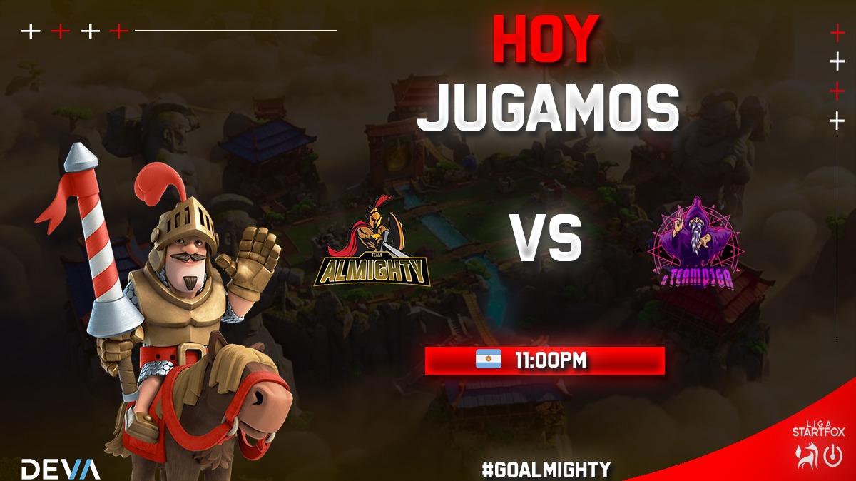 #CR | #MatchDay⚡

¡COPA DE LA LIGA!

⚔️🛡️En Minutos estaremos debutando por la Copa StartFox, en frente tendremos a un gran rival.

Estamos preparados para ir en busca de la clasificación a octavos de final.⚔️🛡️

🆚<a href="/teampiga/">#TeamPiga</a>
🏆<a href="/LigaFox/">Liga Fox 🦊</a>
⏰23:00🇦🇷

#GoAlmighty⚔️🛡️