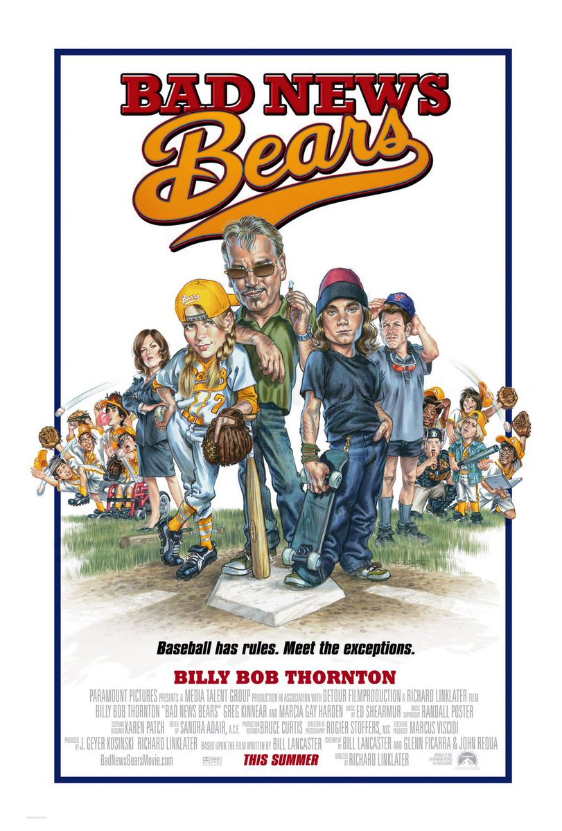 FilmNewsNos's tweet photo. 🎬MOVIE HISTORY: 15 years ago today, July 22, 2005, the movie ‘Bad News Bears’ opened in theaters!
#BillyBobThornton #GregKinnear #MarciaGayHarden #JeffreyTedmori #SammiKaneKraft #RidgeCanipe #ArabellaHolzbog #TroyGentile #TylerPatrickJones #BrandonCraggs #JeffreyDavies https://t.co/NU5wA2dQK9
