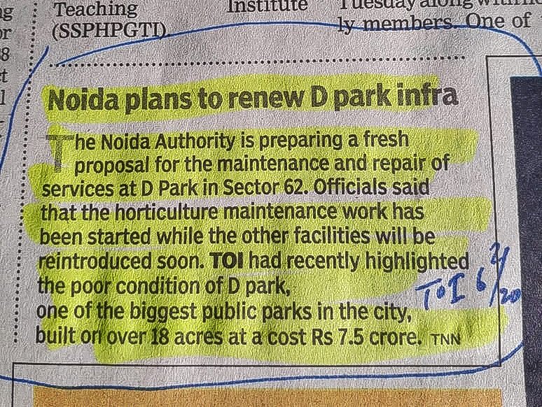 prchandna's tweet photo. Mr Indu Prakash @noida_authority Update ATR for D Park Sec62 pending Since 2017Doesn't NA has time&money for maintaining existing parks of #MyNoida #SaveNoidaParks
Paying atten only 2new projects what are ur considerations We #Noidans feel cheated @spgoyal @Satishmahanaup https://t.co/Gm2lilvtif