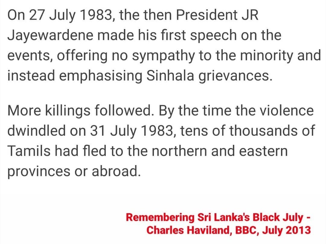 On the events leading up to Black JulyContents adapted from  @Amaliniii's Instagram story, resorted into chronological order.