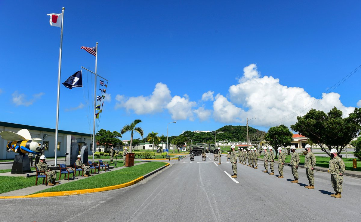 USPacificFleet's tweet photo. #NMCB3 relieves #NMCB5, assumes lead of Naval Construction Force operations in Indo-Pacific: https://t.co/sDFRkI5MNU #Seabees #USNavy https://t.co/TdE9CniUDi