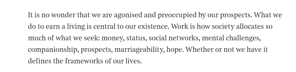 Work is hugely important for wellbeing, identity, social position, as Russell herself says in this paragraph. So why throw older people on the scrap heap long before they are too old and frail to work? Wellbeing, identity and social position, matter for over-50s too.