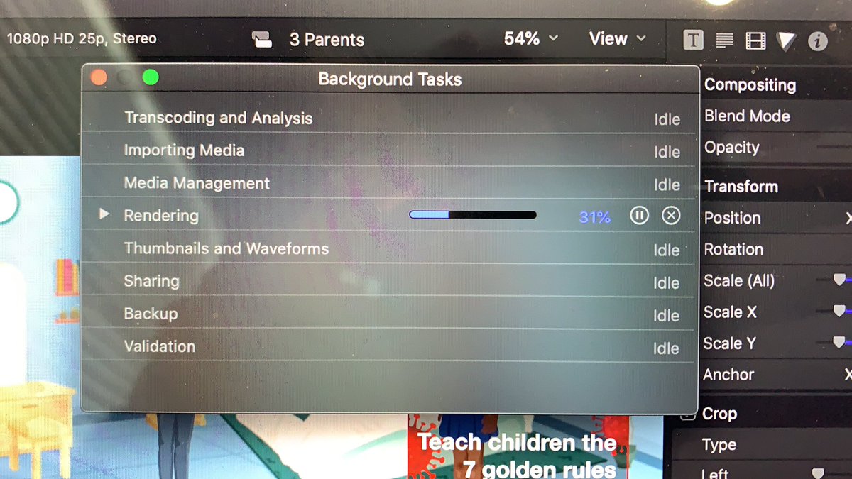 Apple_Box_Films's tweet photo. I wonder, at the end of my life, how many hours I will have spent looking at ‘rendering’ progress bars. https://t.co/Wr7xd4h20U