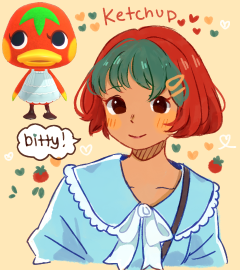 ariamisu's tweet photo. ketchup and lily, my favorite villagers ;__; !! (if you'd like to see more gijinkas... i'm linking a kofi below!!) #animalcrossing #animalcrossingnewhorizons https://t.co/ay0ImrXF3a