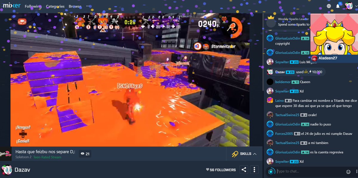 Dazaev's tweet photo. EstΓ‘n saliendo confetis en pantalla cada ciertos minutos... #Mixer esta muriendo D,:
#goodbyemixer https://t.co/vwOgyTVOcB