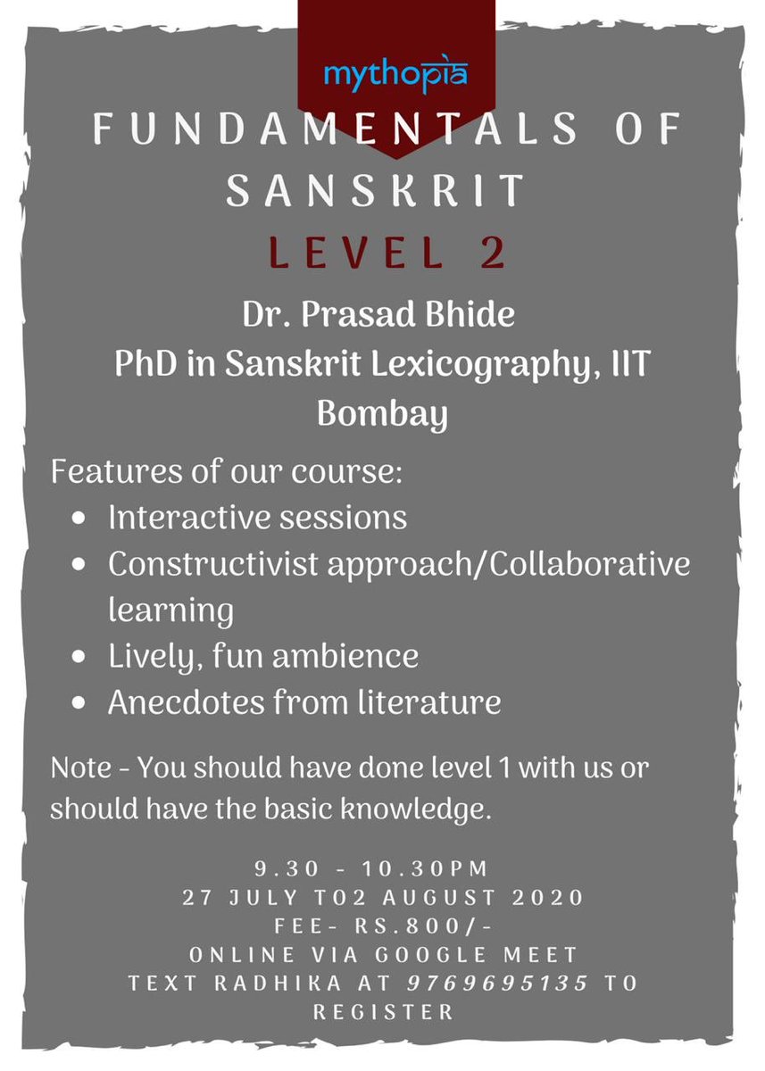 Fundamentals of Sanskrit Level 2
<a href="/neil_d_mehta/">Neelkanth Mehta नीलकंठ महेता</a> #Sanskrit #learning #lenguages #classicallenguage #ancientindianculture