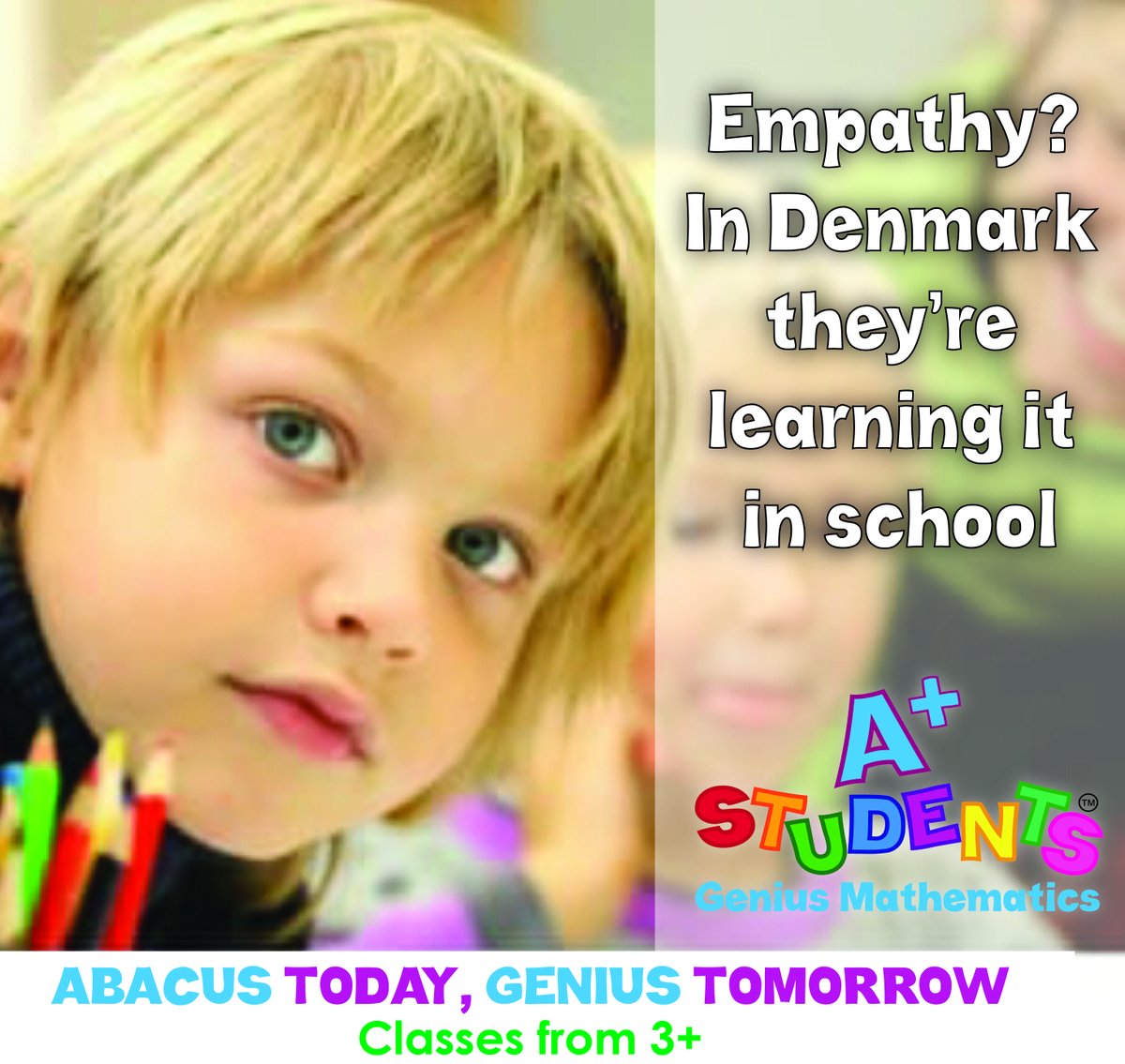 aplusstudents1's tweet image. Does your child&apos;s school teach Empathy and what it means?
ARTICLE: Empathy? In Denmark they’re learning it in school.

Read More: morningfuture.com/en/article/201…

#aplusstudents #math #abacus #homeschooling #elearning