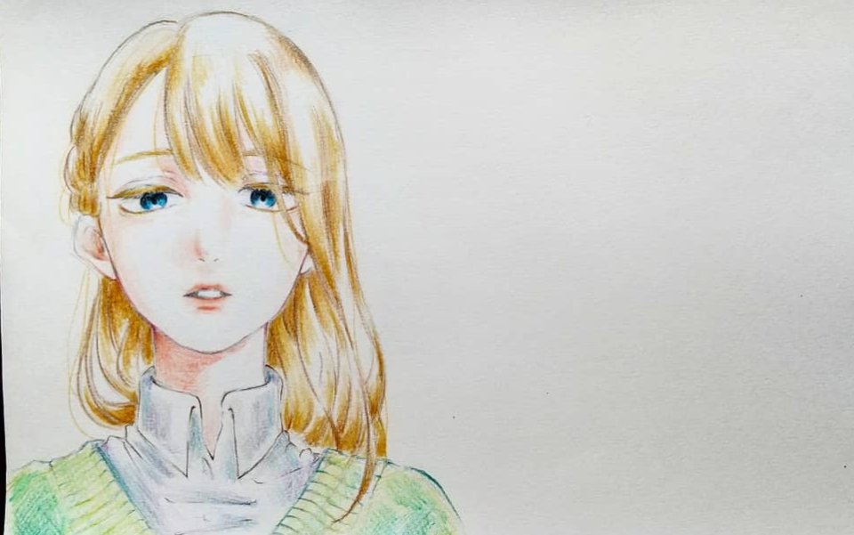 女の子イラスト 色鉛筆画 絵描きさんと繋がりたい Oats オリジナル漫画のイラスト