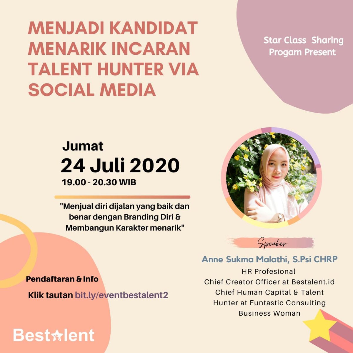 hasnauzza's tweet photo. Buat yang merasa bingung personal branding dimulai dari mana, bisa ikutan event ini. Personal branding dijalan yang benar ya, bukan cuma buat pencitraan semata 😉 https://t.co/qRdLV5JfxQ