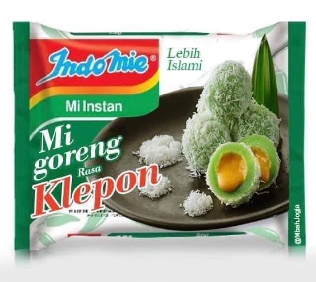 Dewiifjs_'s tweet photo. Gimana gimana?! 
Indomie identik Rasanya a-sin, nah skrng dgn rasa baru klepon (manis) Lalu slogan nya biar lebih islami?? (sehat gk ya orng ini) 🤭😅 https://t.co/CBNVfBuRb2
