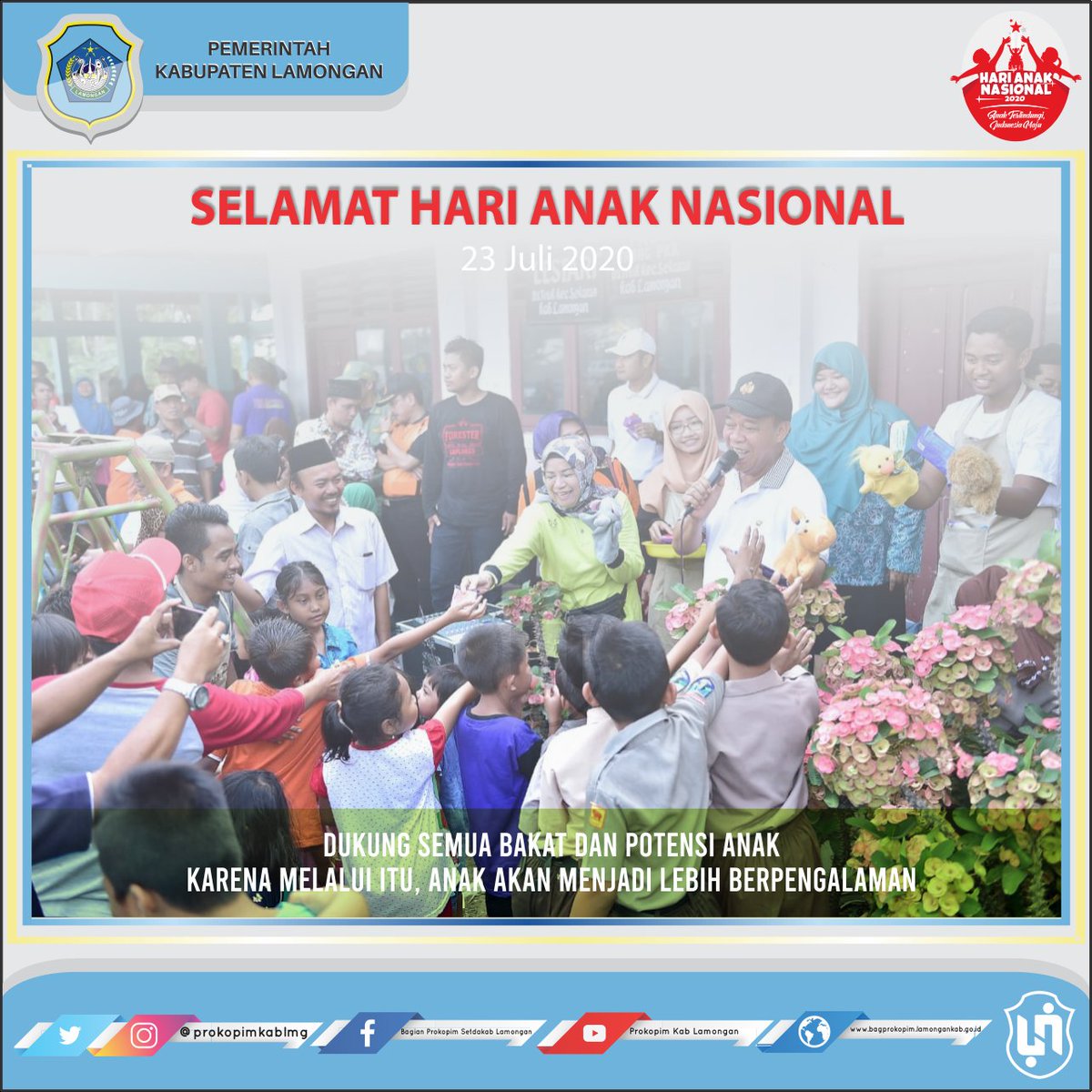prokopimkablmg's tweet photo. Selamat Hari Anak Nasional 2020
Dukung semua bakat dan potensi anak karena melalui itu, anak akan menjadi lebih berpengalaman
#HariAnakNasional2020 #lamonganupdate #lamongankeren #lamonganmegilan https://t.co/bxk8j8e089